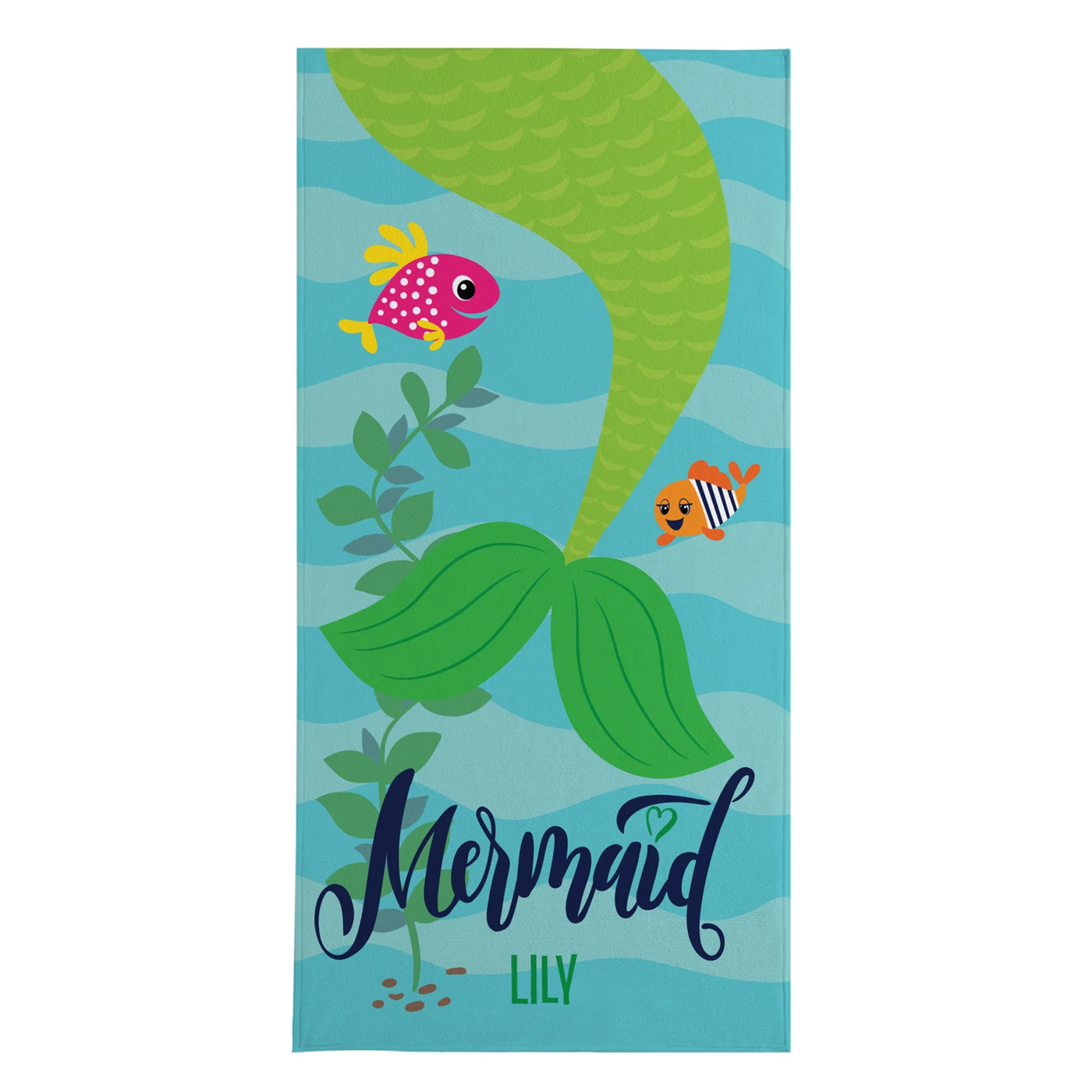 Personalized Mermaid Beach Towel -For Girls
