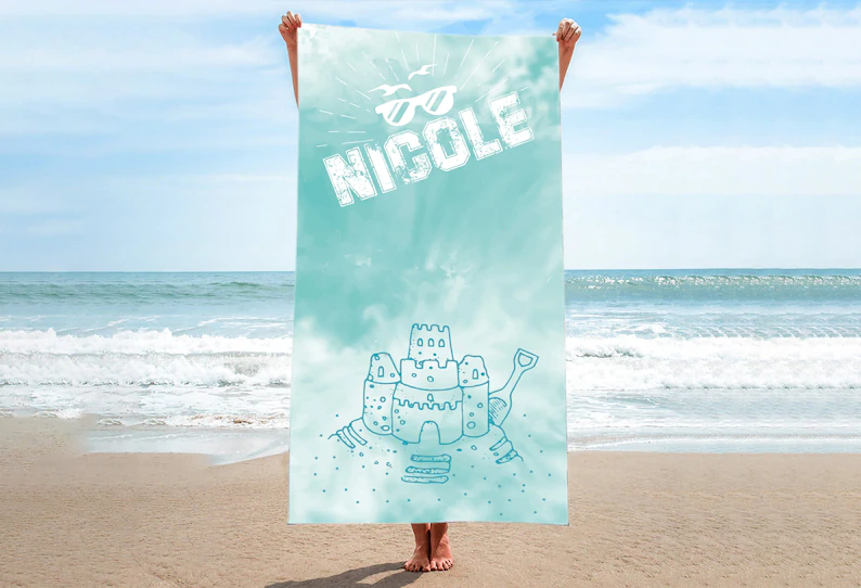 Custom Colorful Print Beach Towel