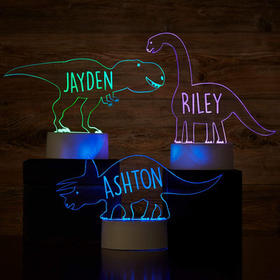 Dinosaur Personalized Name Acrylic Night Light