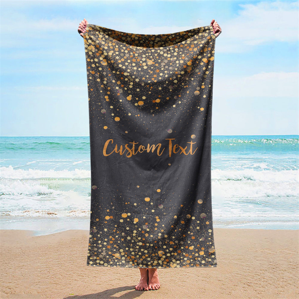 Personalized Glitter Style Beach Towel