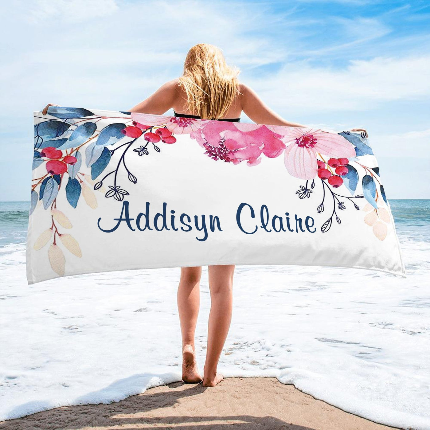 Personalized Beach Towels With Floral 9