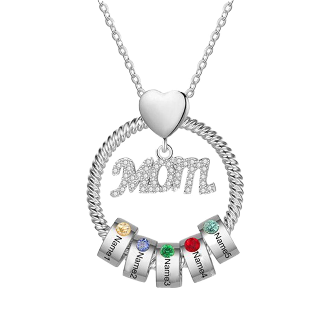 PERSONALIZED 1-5 BIRTHSTONE HEART NECKLACE