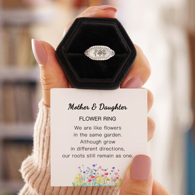 S925 TO DAUGHTER BIRTH MONTH FLOWERS WHITE SHELL RING