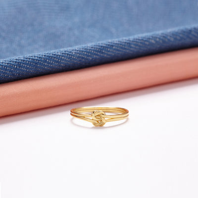 SHARE LOVE DOUBLE SQUARE KNOT RING
