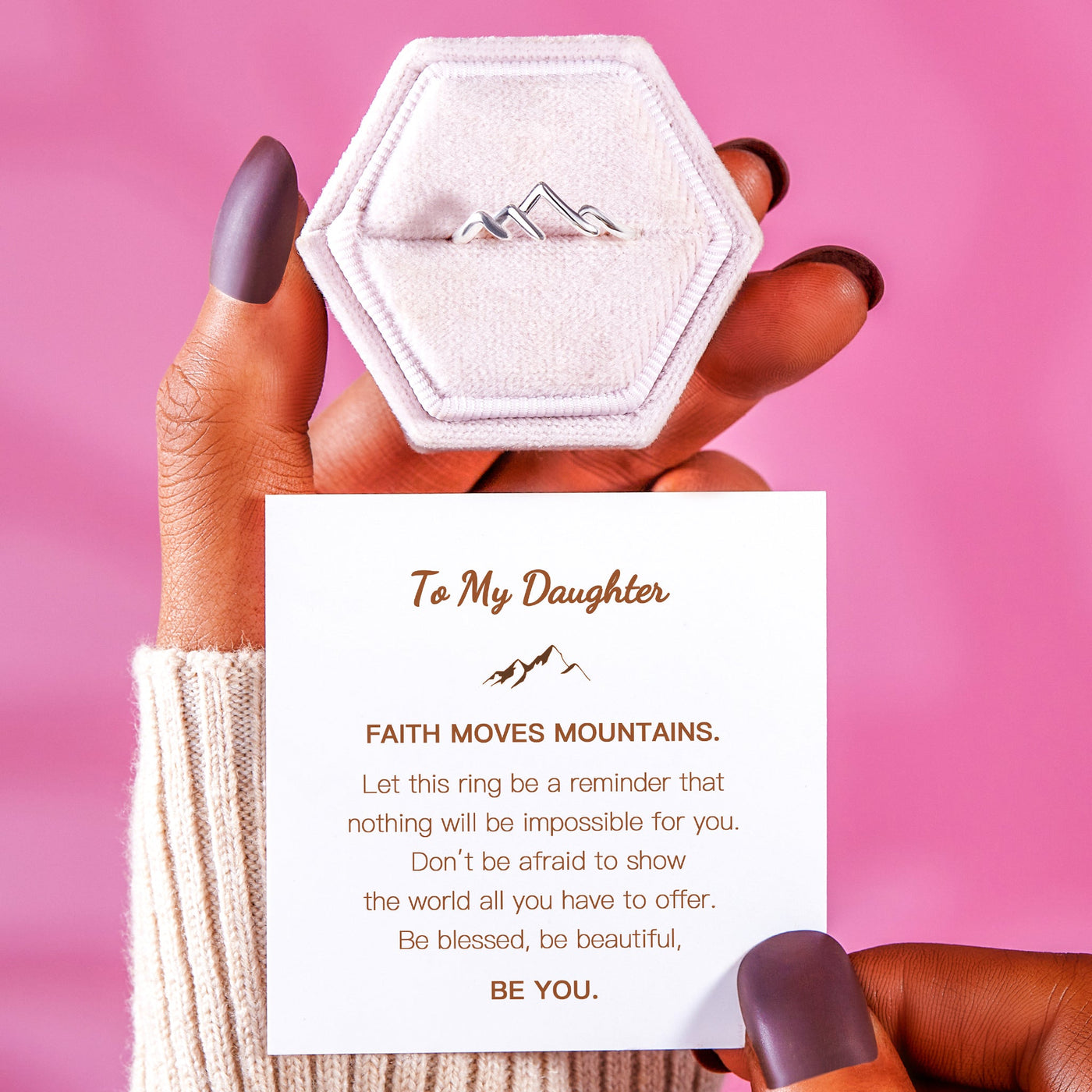 DAUGHTER FAITH MOVES MOUNTAINS RING