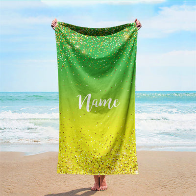 Personalized Glitter Style Beach Towel