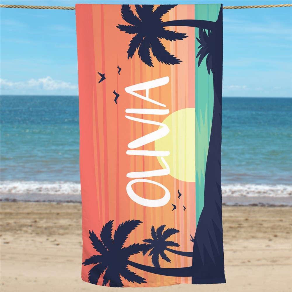 Personalized Sunset Beach Towel