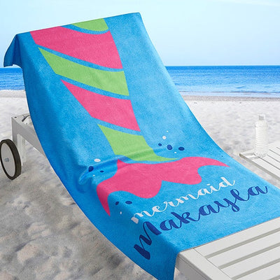 Mermaid Life Personalized Beach Towel