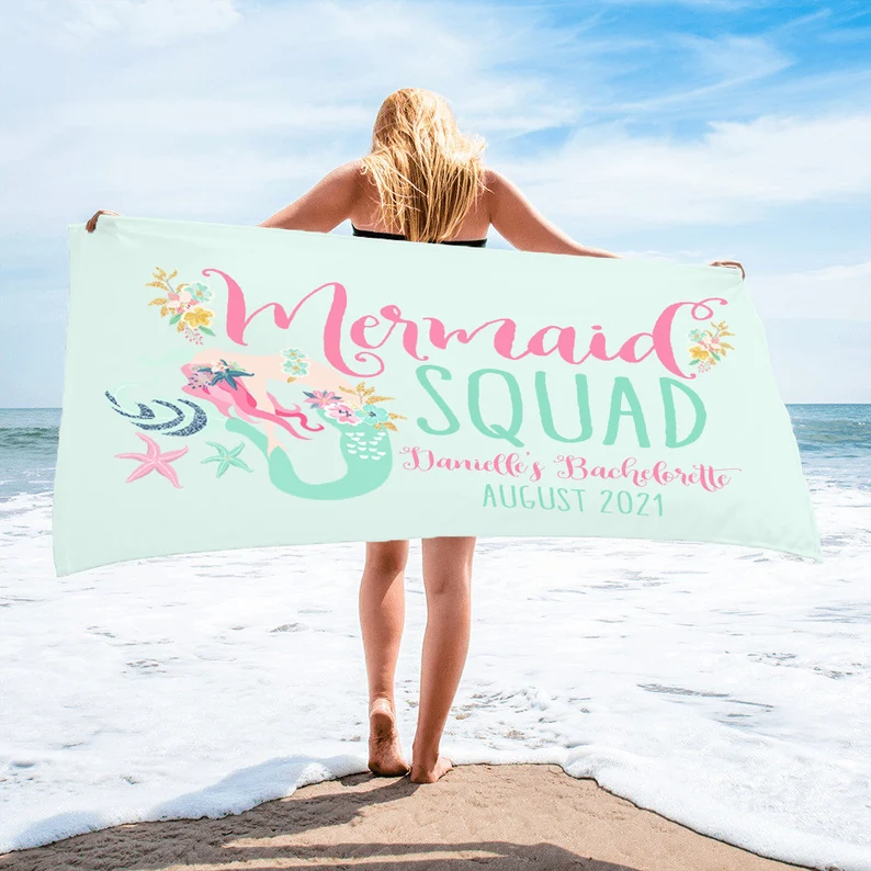 Mermaid Squad Towel | Bachelorette Party Towel  B79