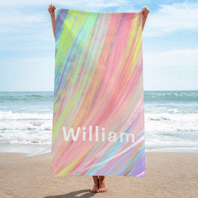 Colorful Pattern Personalized Beach Towels