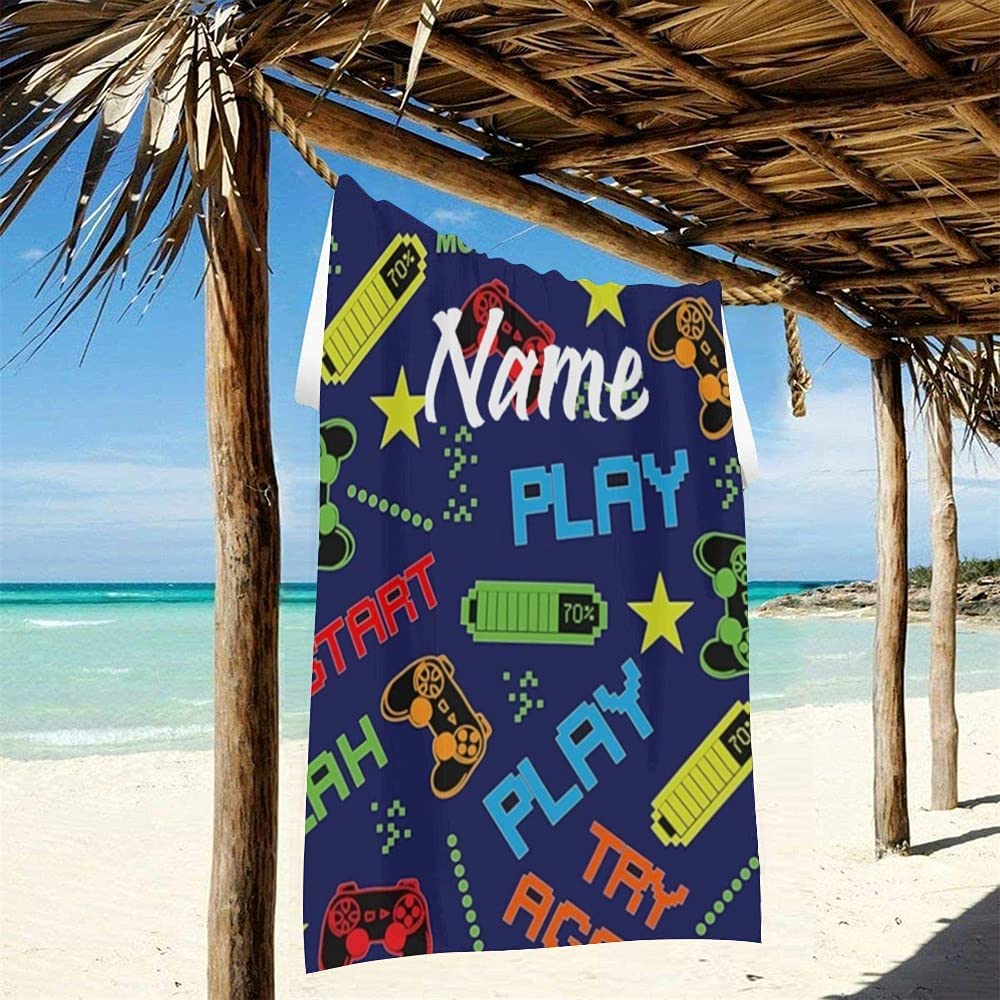 Personalized  Video Game Controller Beach Towels