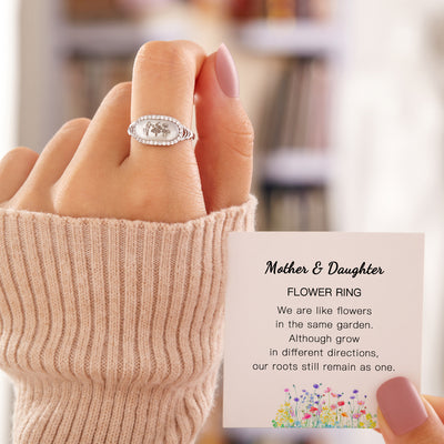 S925 TO DAUGHTER BIRTH MONTH FLOWERS WHITE SHELL RING