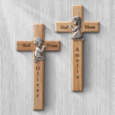 Personalized Wood Cross-Bless For Child