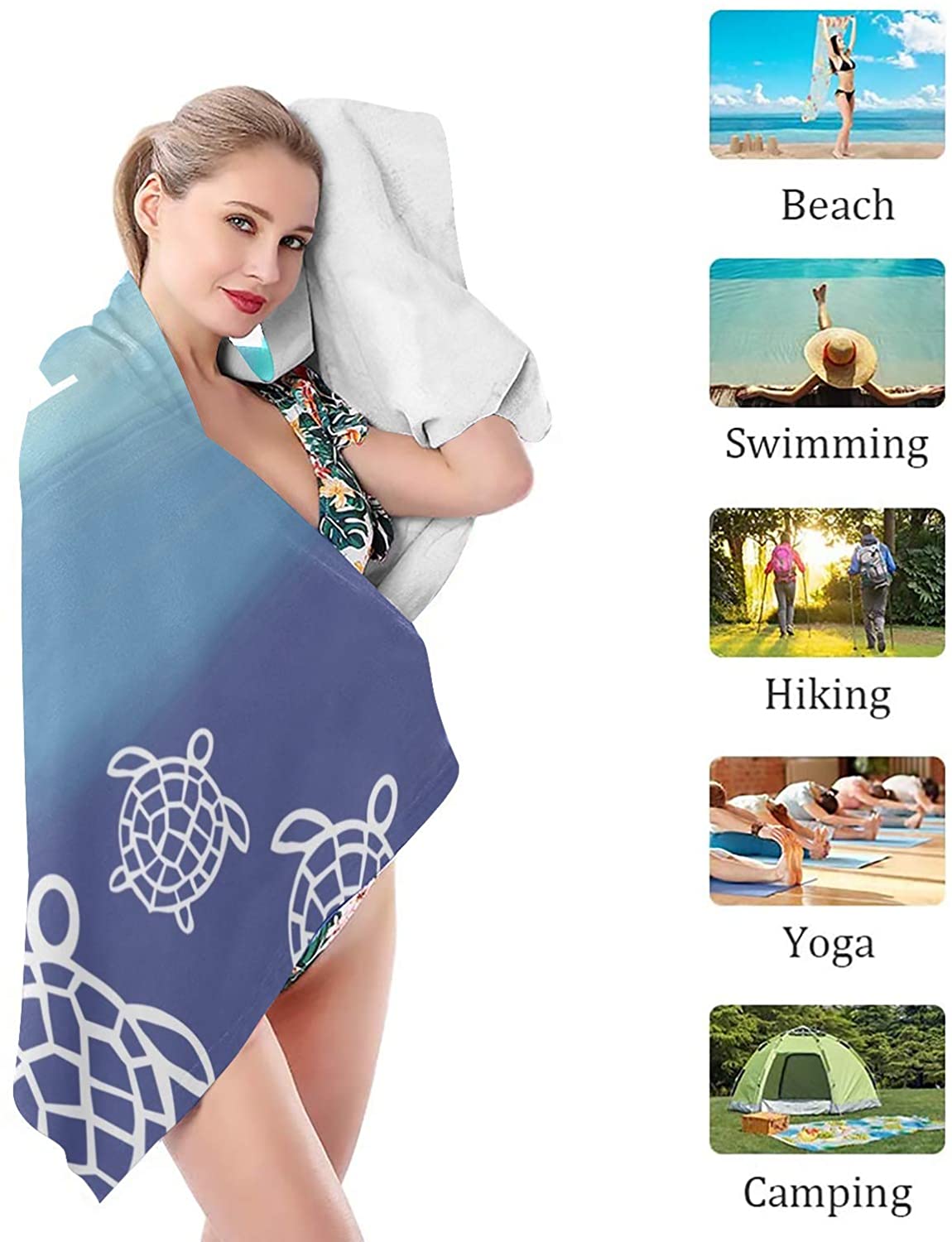 Custom Personalized Sea Turtles Beach Towel