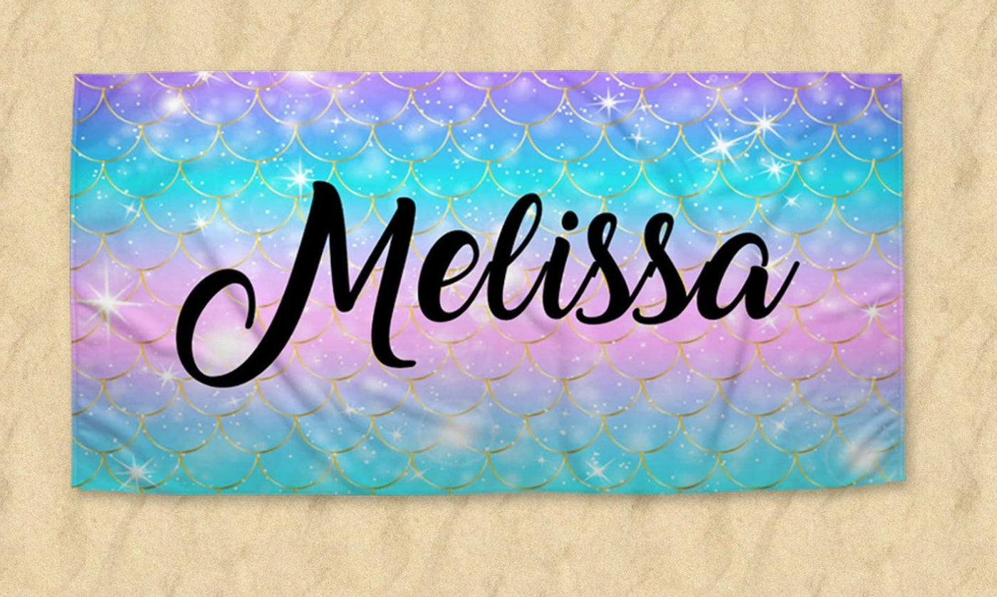 Personalized Beach Towels Mermaid