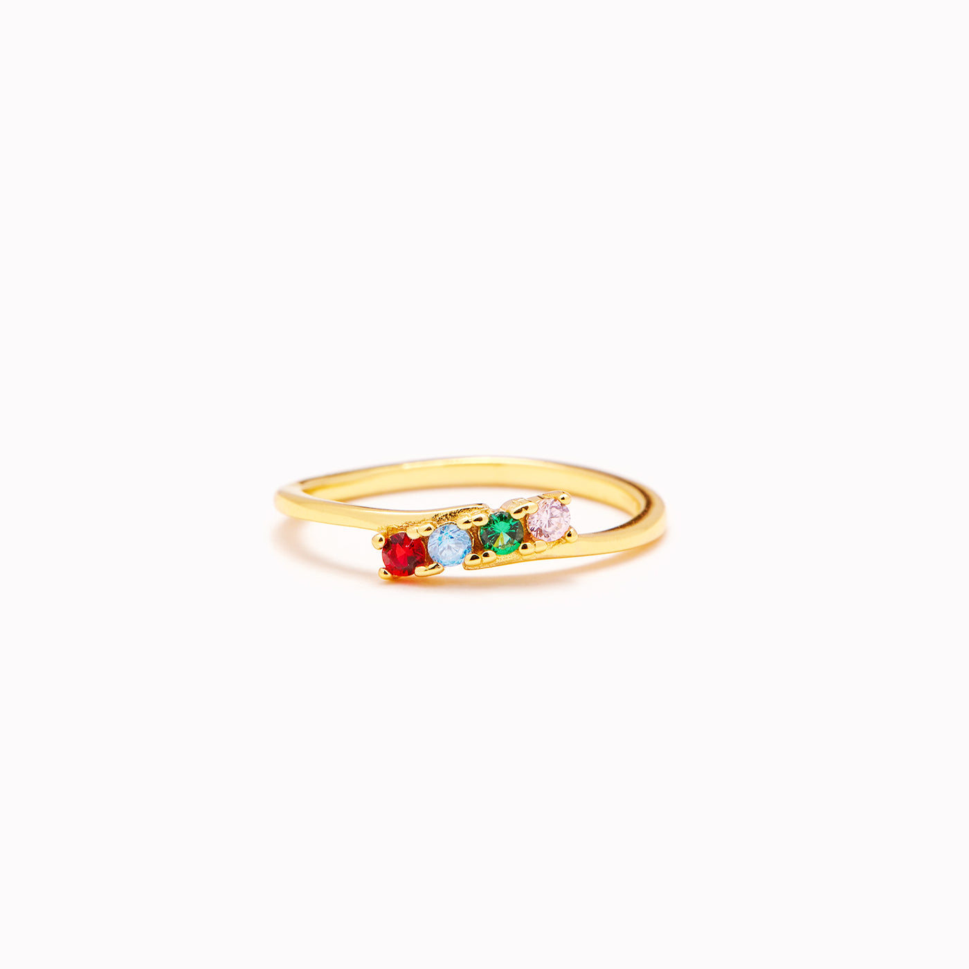 PERSONALIZED 1-6 BIRTHSTONES BYPASS RING