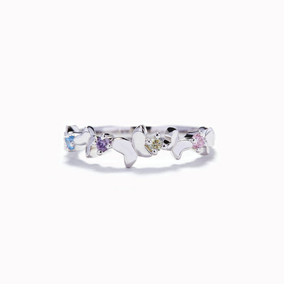 S925 PERSONALIZED 1-4 BIRTHSTONES BUTTERFLY RING