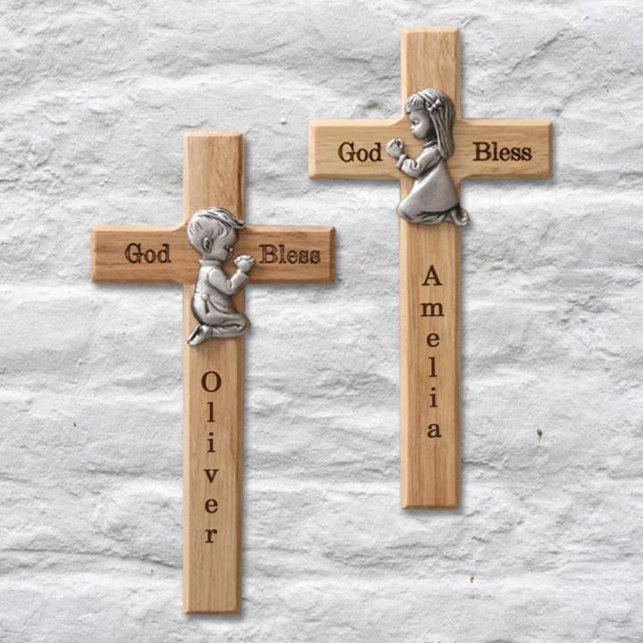 Personalized Wood Cross-Bless For Child