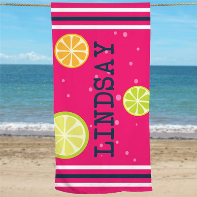 Personalized Beach Life Icons Beach Towel