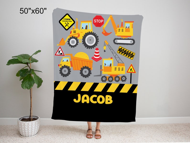 Personalized Construction Blanket for kids
