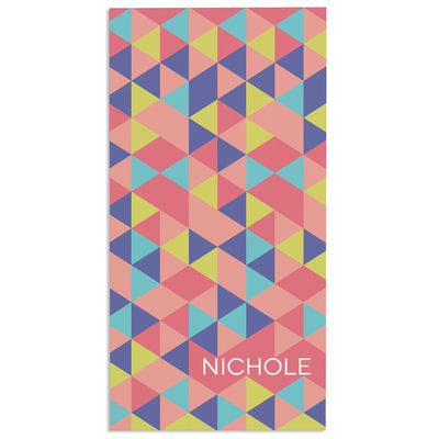 His and Hers Geometric Personalized Beach Towel