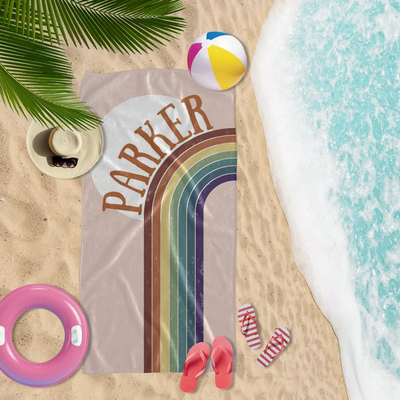 Custom Beach Towel Boho Rainbow B62