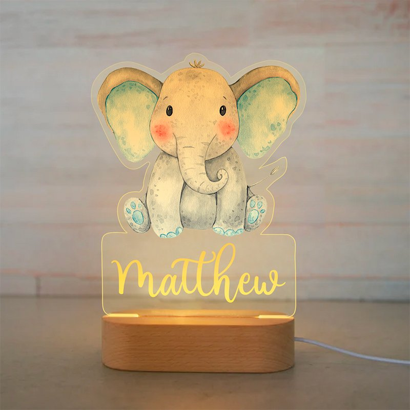 Personalized Colorful Elephant LED Night Light Lamp for Kids Ⅳ50