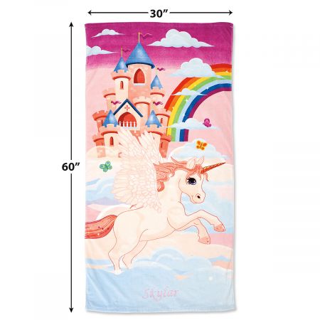 Unicorn Castle Personalized Beach Towel B48