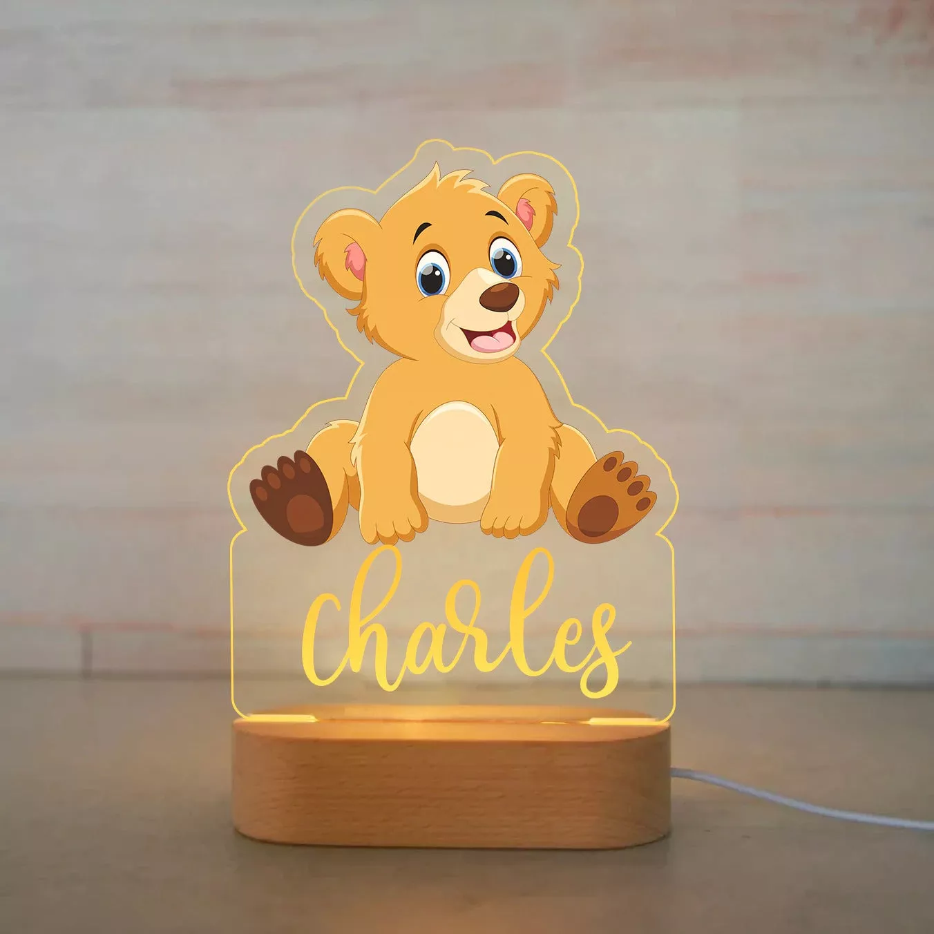 Personalized Name Animals Night Lights-Bear Ⅳ54