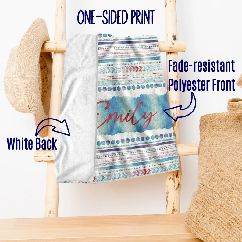 Personalized Beach Towel Boho Prints B67
