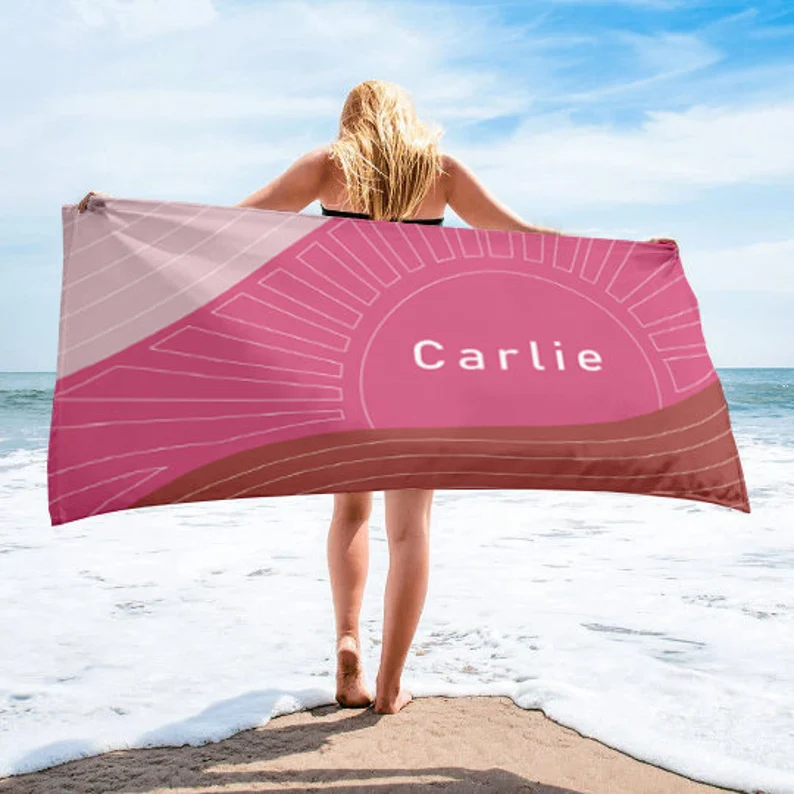 Personalized Round Multi-Color Beach Towel