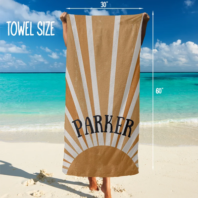 Personalized Beach Towel Sun Print B66