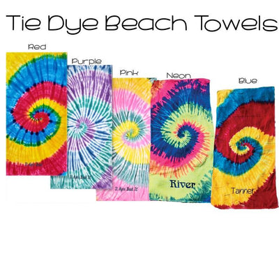 Tie Dye Personalized Beach Towels