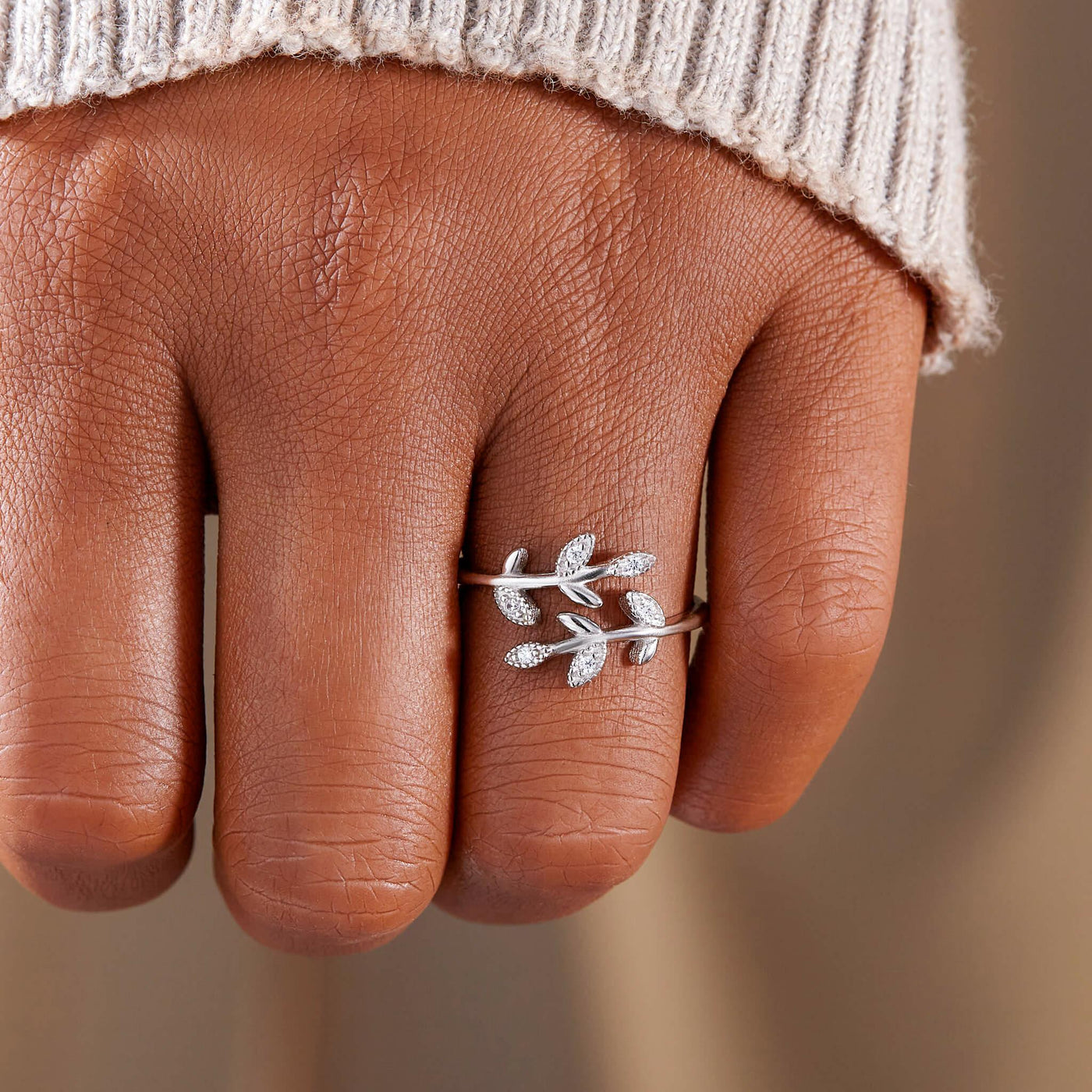 BE-LEAF IN YOURSELF LEAF RING