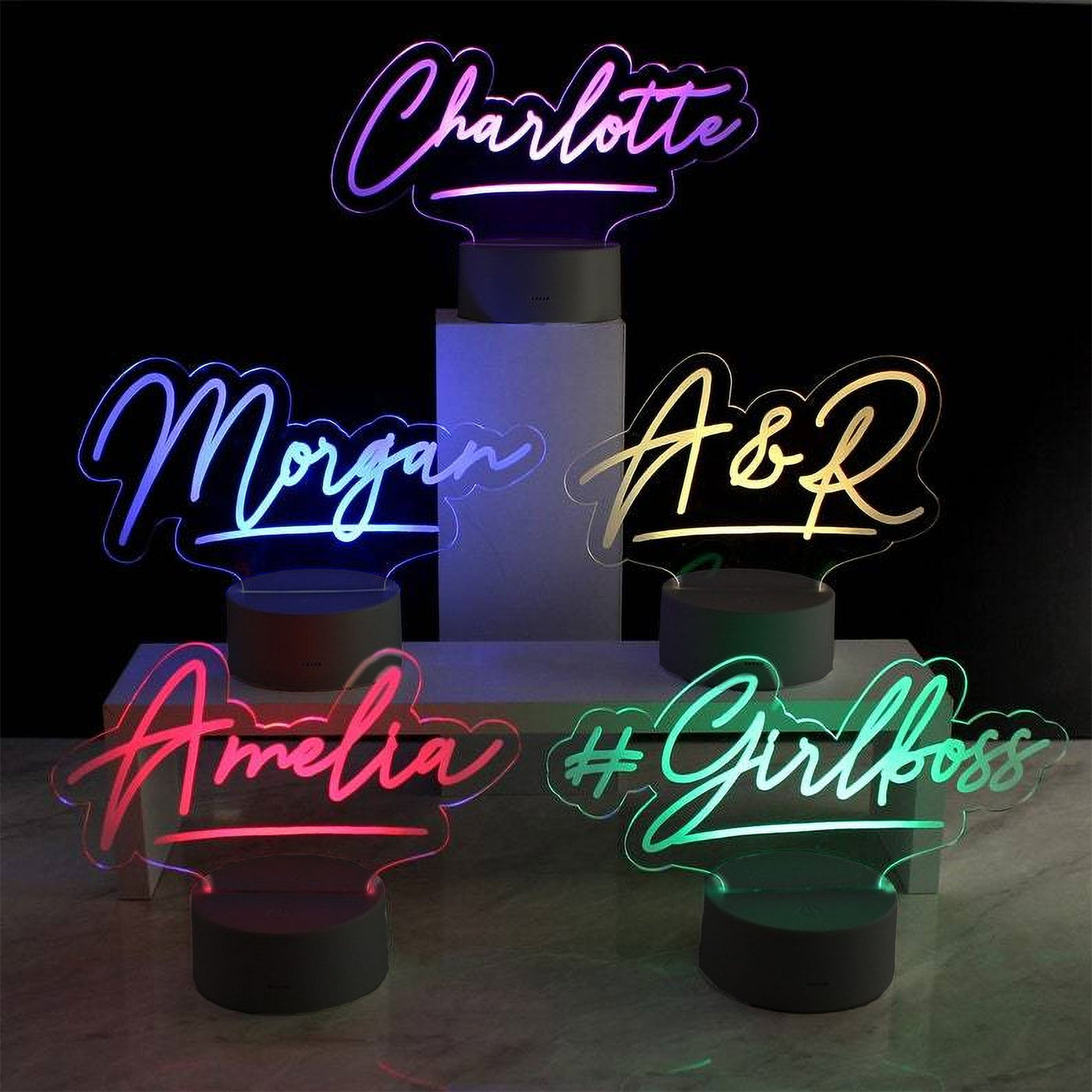 Personalised Free Text LED Colour Changing Desk Night Light Ⅱ09