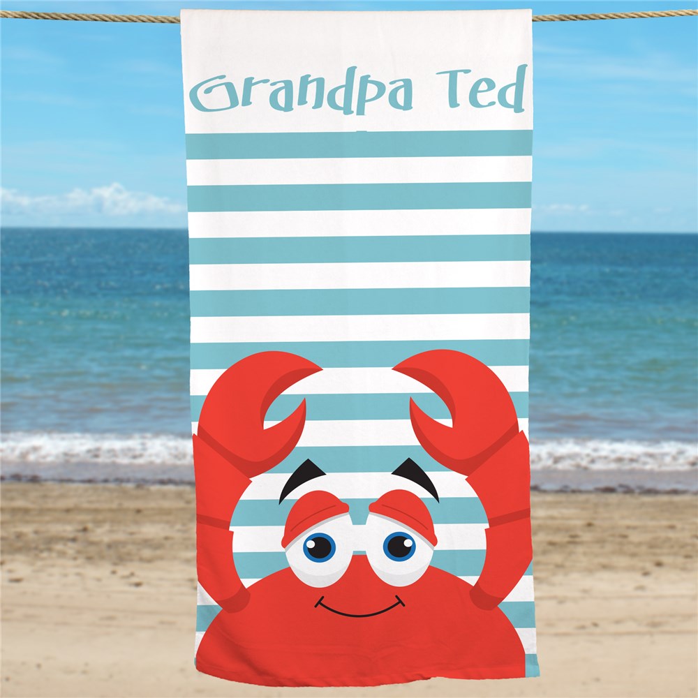 Personalized Crab Summer Beach Towel B02