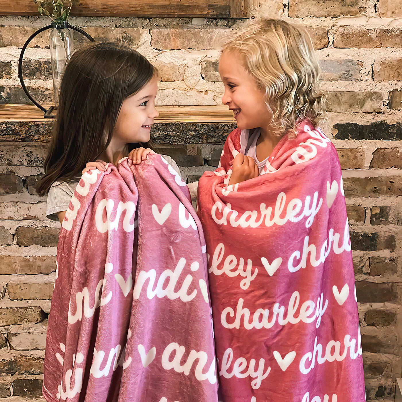 Custom Hearts Personalized Blanket