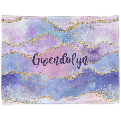 Personalized Rainbow Galaxy Outer Space Blanket