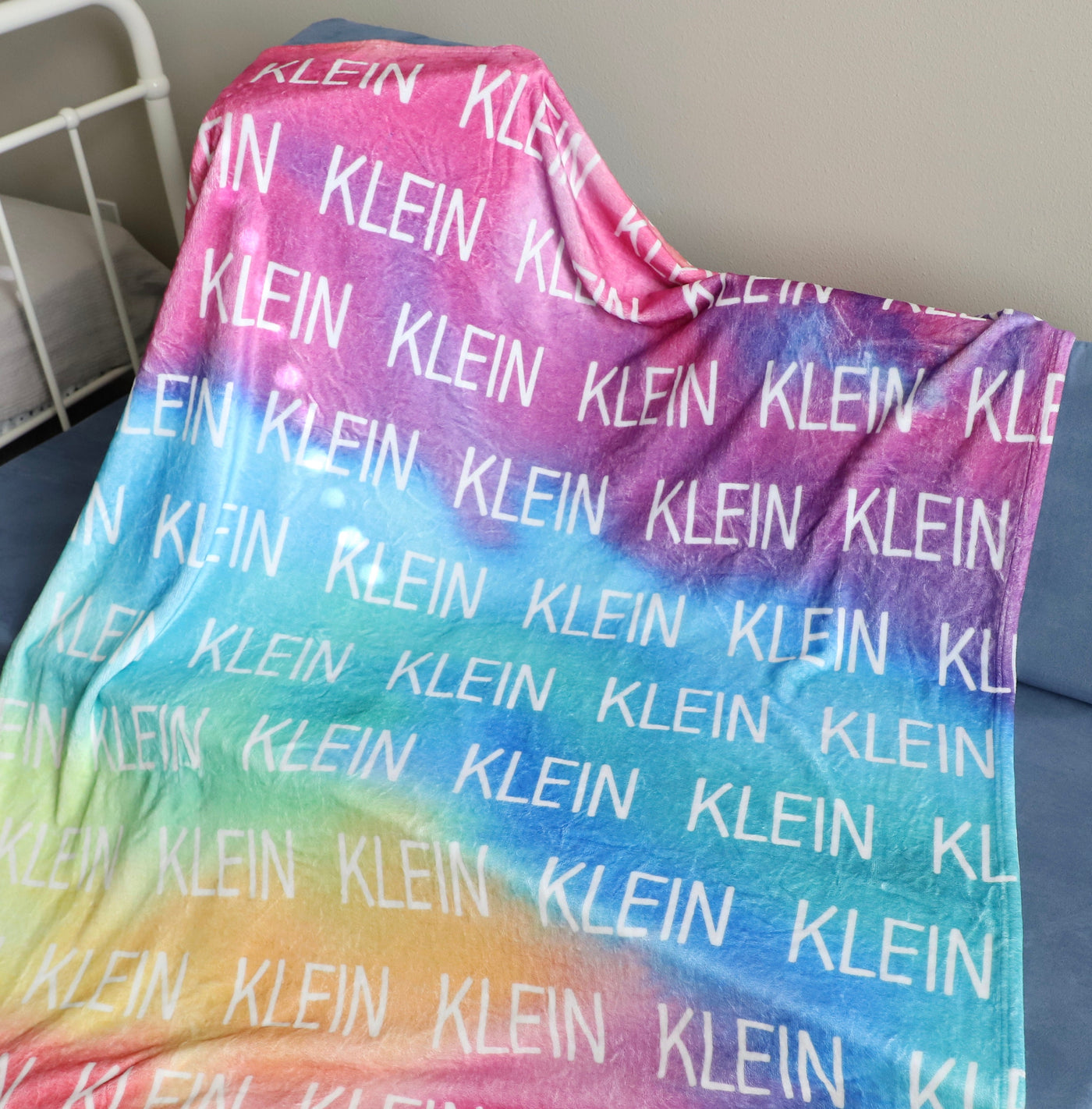 Tie Dye Kid Name Blanket