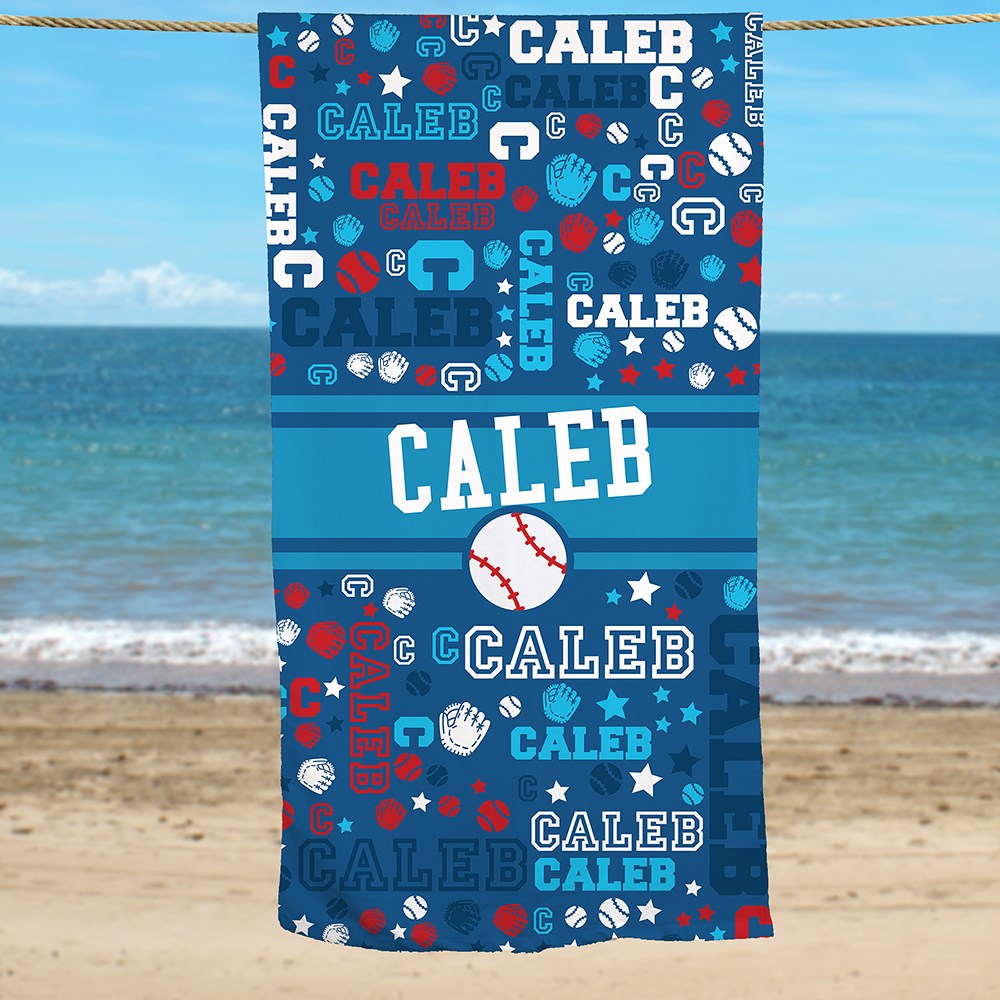 Personalized Word-Art Sports Beach Towel