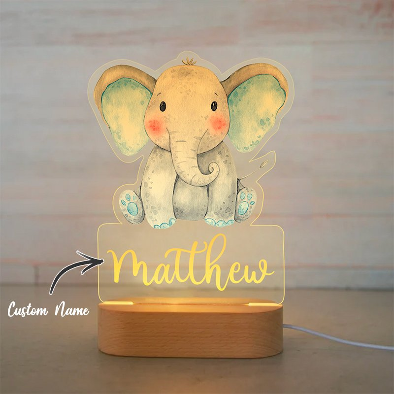 Personalized Colorful Elephant LED Night Light Lamp for Kids Ⅳ50