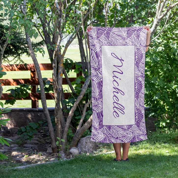 Personalized Beach Towel With Floral Pattern