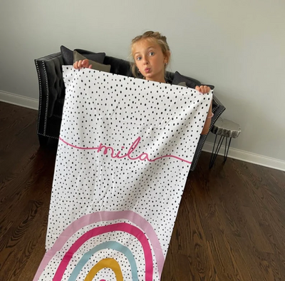 Personalized Rainbow Beach Towel