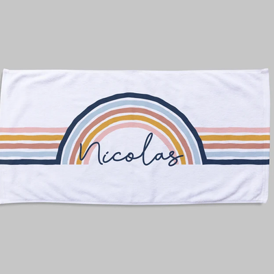 Personalized Rainbow Design Beach Towel