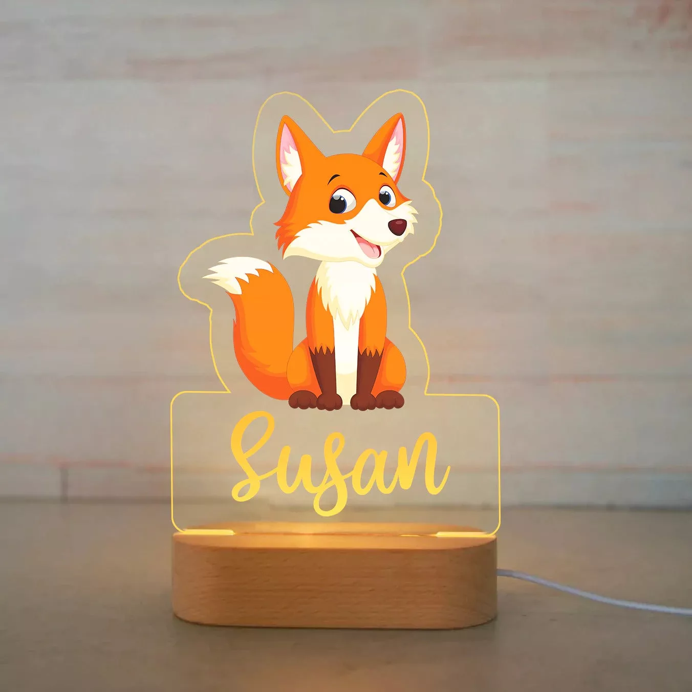 Personalized Name Animals Night Lights-Fox Ⅳ56
