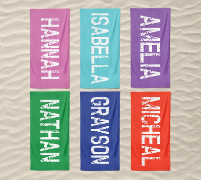 Kids or Adult Beach Towel with Name