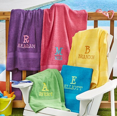Playful Initial and Name Towels,Plush Cotton Beach Towel B77