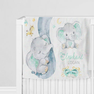 Elephant Personalized Baby Blanket
