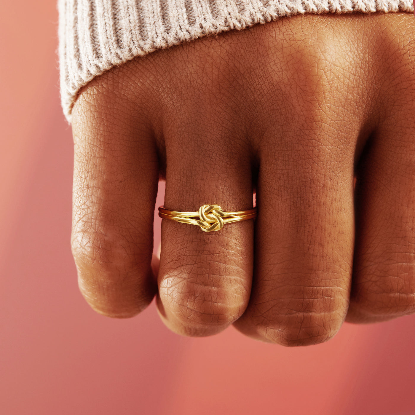 SHARE LOVE DOUBLE SQUARE KNOT RING