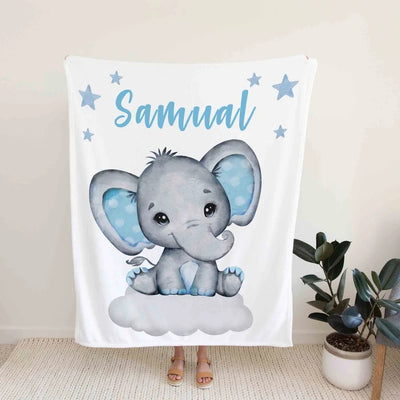 Personalized Name Elephant Blanket